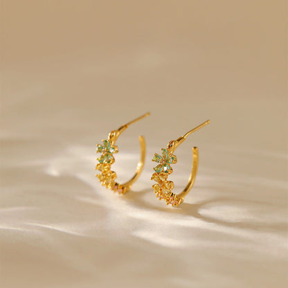 Copper Plated Gold Delicate Butterfly Floral Stud Earrings