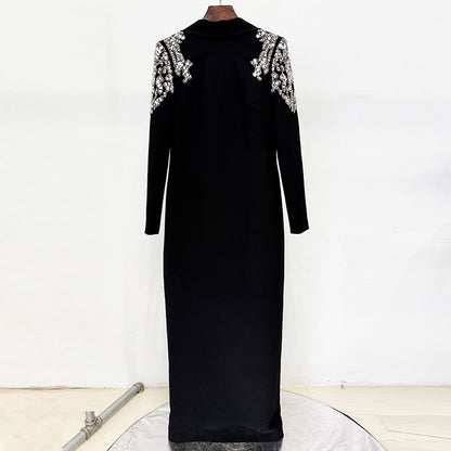 Backless Long Gown with Beaded Details
