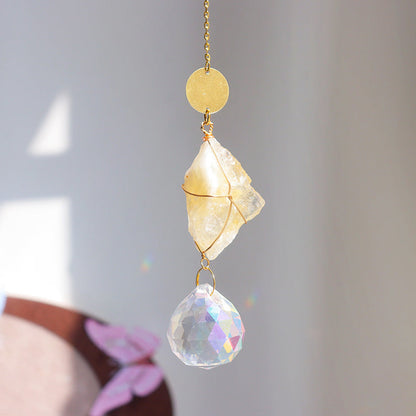 Irregular Stone Evil Eye Crystal Suncatcher