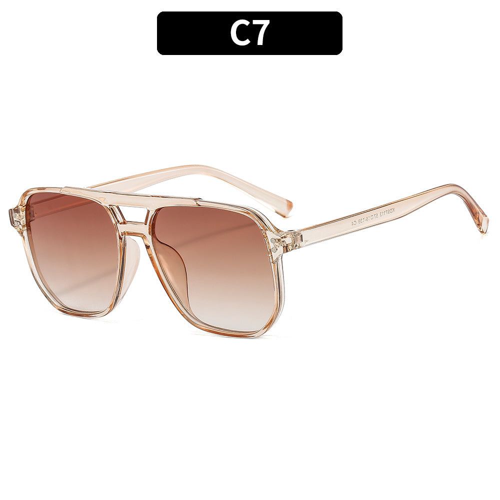 Trendy Pilot Sunglasses with Dual Beam Design for Men