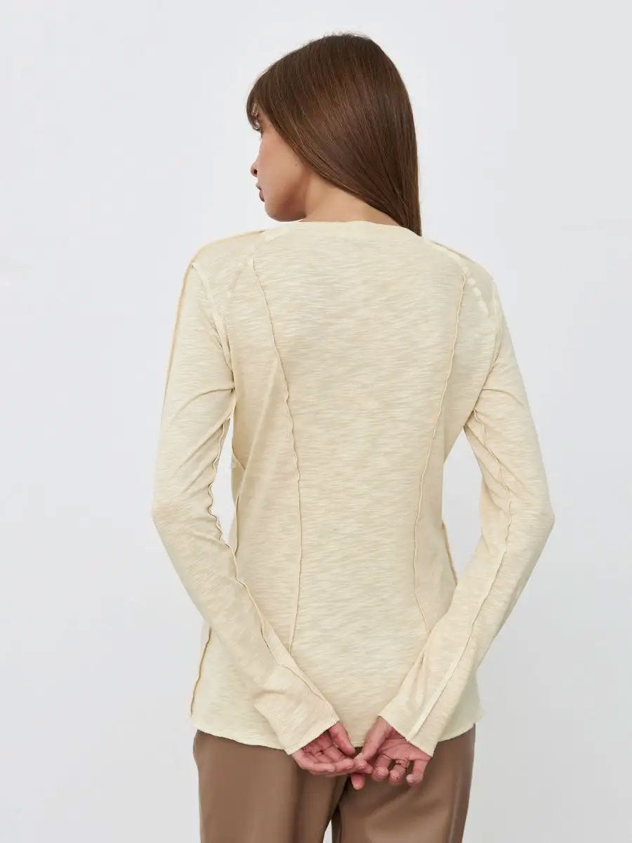 Patchwork Round Neck Simple Tops