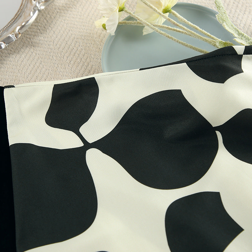 Contrast Color Print Homewear Dress