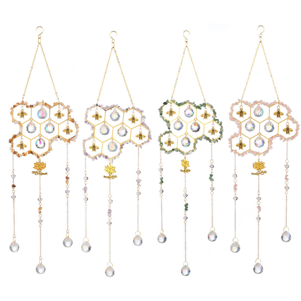 Stone Cross Bee Crystal Home Hangings