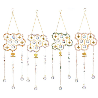Stone Cross Bee Crystal Home Hangings
