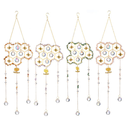 Stone Cross Bee Crystal Home Hangings