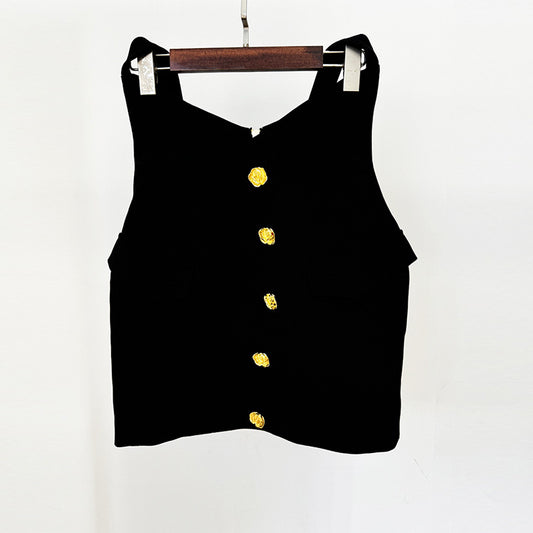 Trendy Rose Metal Buckle Neck Half Body Pencil Skirt