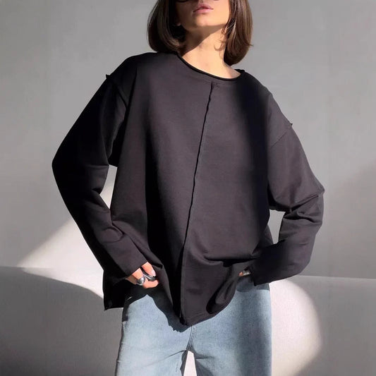 Vintage Distressed Loose Long Sleeve Top
