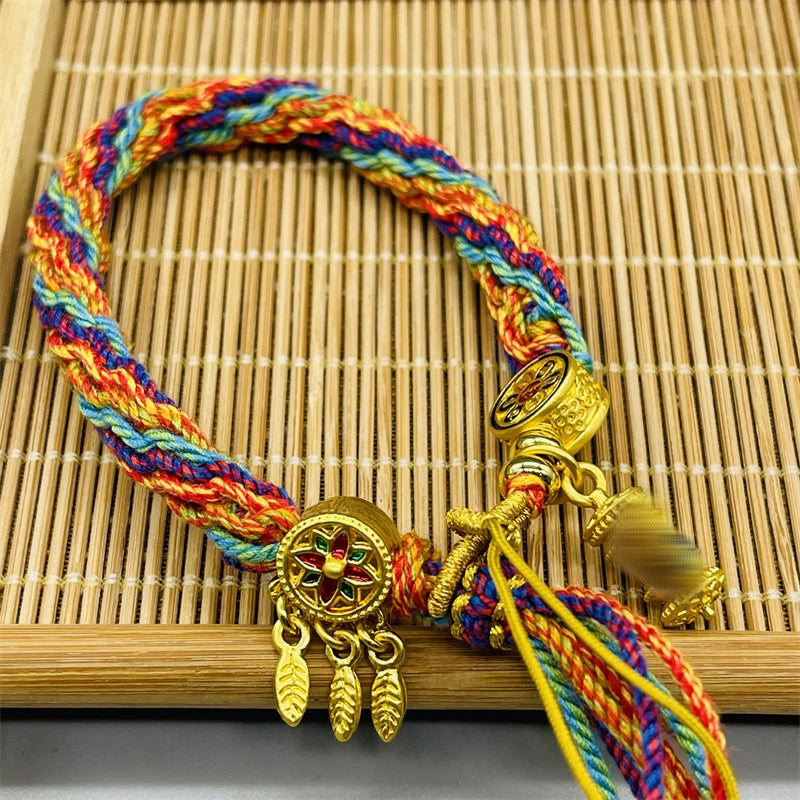 Tibet Hand-Woven Diamond Rope Hand Rope Bracelet Jewelry Gifts