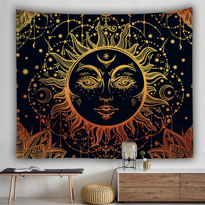 Datura Moon Sun Bohemian Background Cloth Bedroom Home Hanging Cloth Tapestry