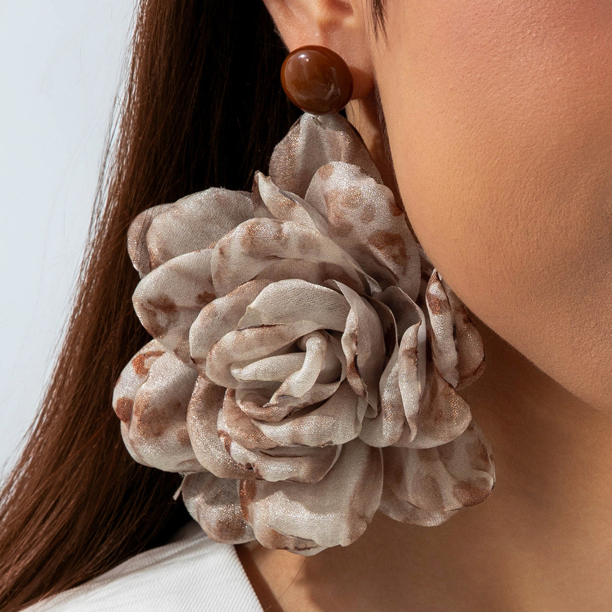 Geometric Leopard Print Resin Drop Earrings For Women
