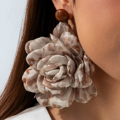 Geometric Leopard Print Resin Drop Earrings For Women
