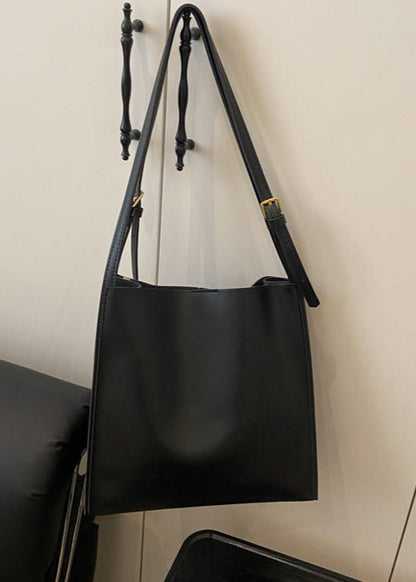 Structured PU Leather Tote With Shoulder Strap