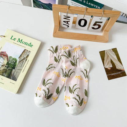 Rufia- Summer Floral Pattern Low-Cut Socks