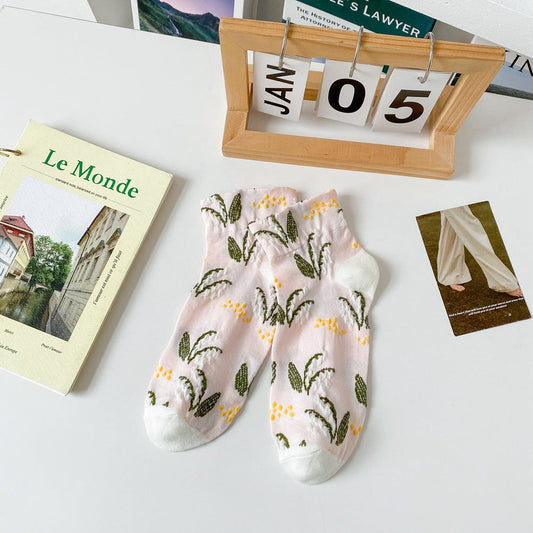 Rufia- Summer Floral Pattern Low-Cut Socks