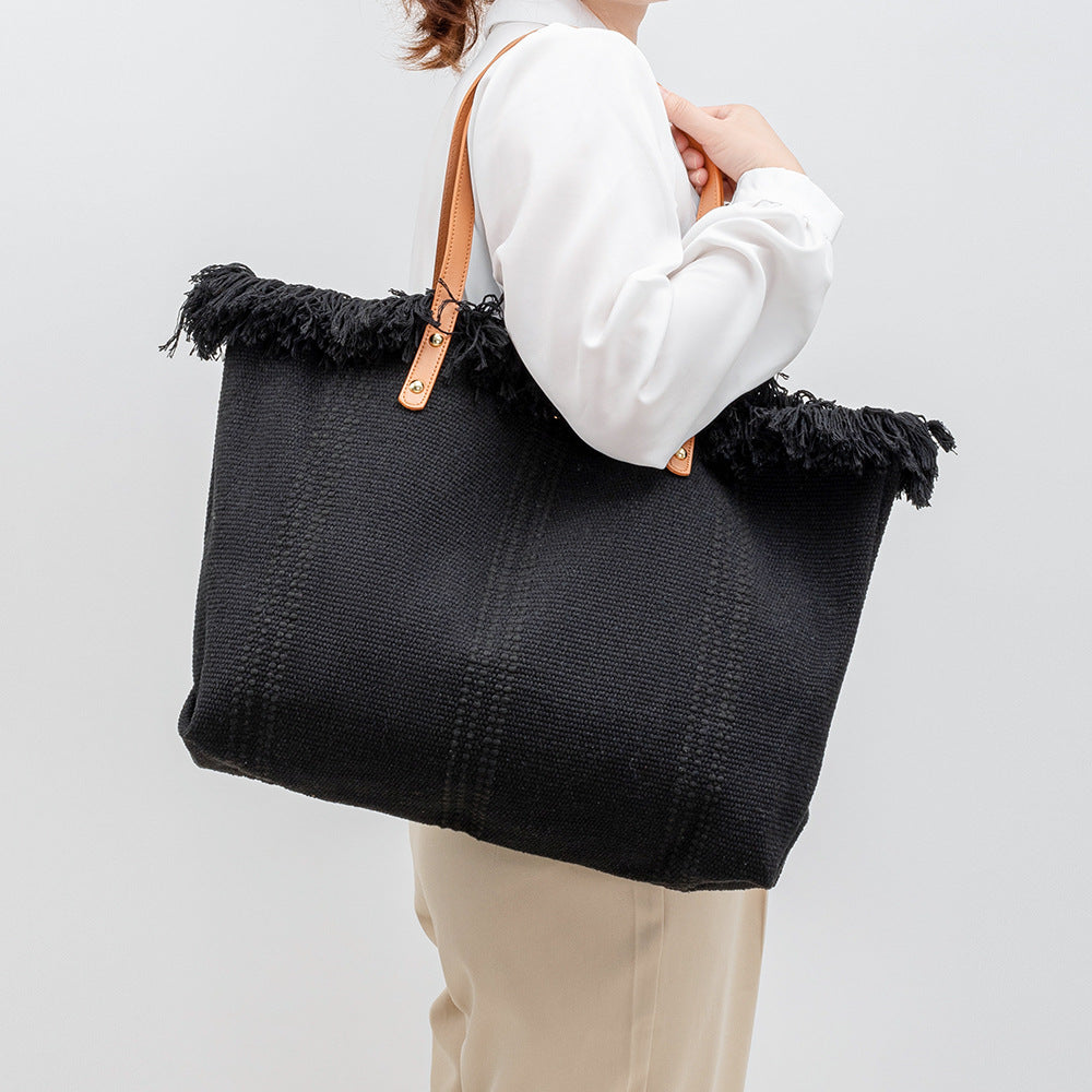 Solid Color Tassel Shoulder Bags