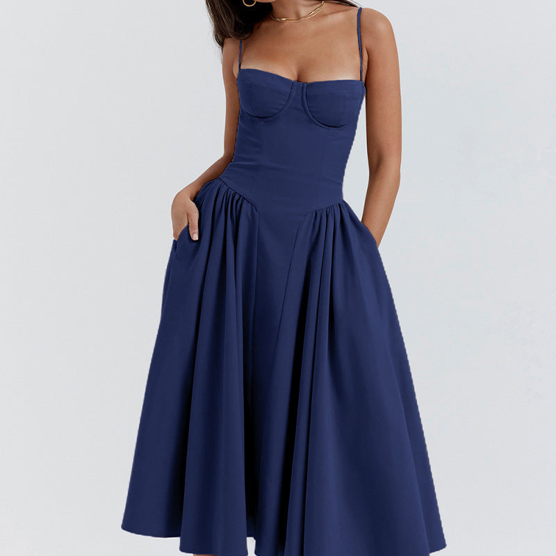 Elegant Vintage-Inspired A-Line Midi Dress