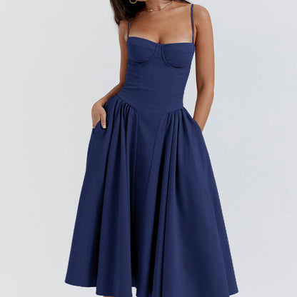 Elegant Vintage-Inspired A-Line Midi Dress