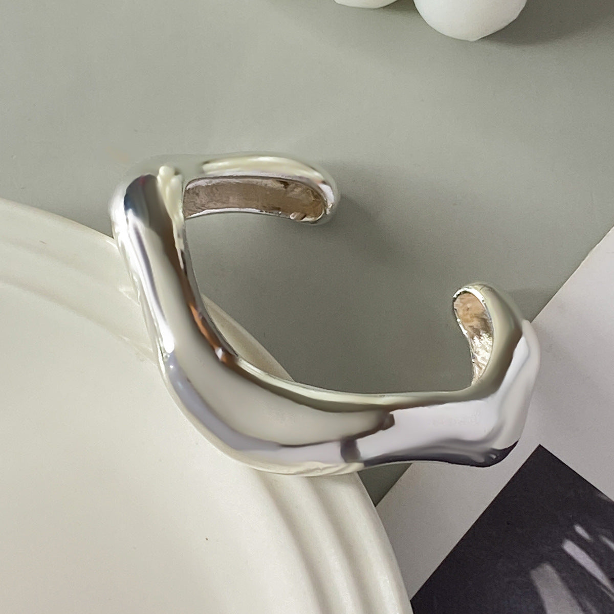 Geometric Metal Cuff Bracelet Bold Design