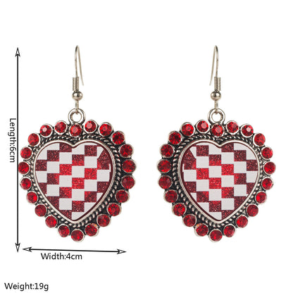 Trendy Heart-Shaped Earrings with Rhinestone Detail