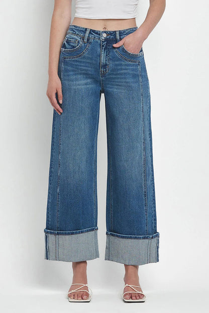 Casual Loose-Fit Mid-Rise Straight Leg Women's Fashion Jeans