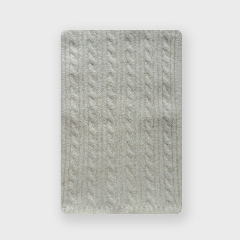 Knitted Braided Wool Blend Scarf for Women