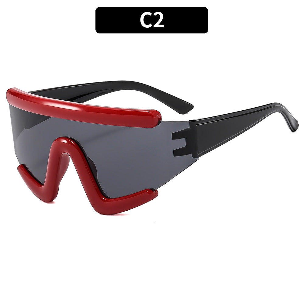 Trendy Oversized Cycling Sunglasses with UV400 Protection