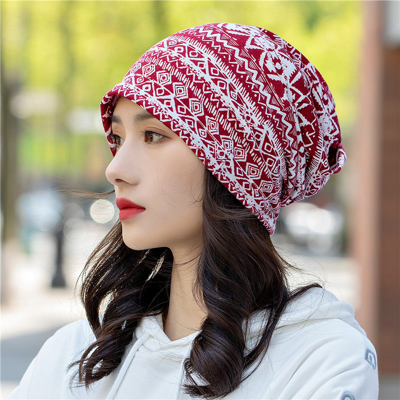 Pullover Hat Ethnic Style Bag Head Hat Pile Hat Dual-Purpose Bib