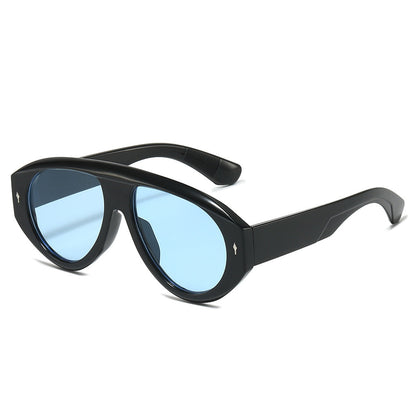Pilot Style Oversized Sunglasses with Rivets