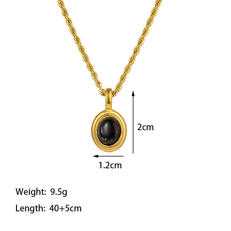 Gemstone Vintage Twist Chain Necklace