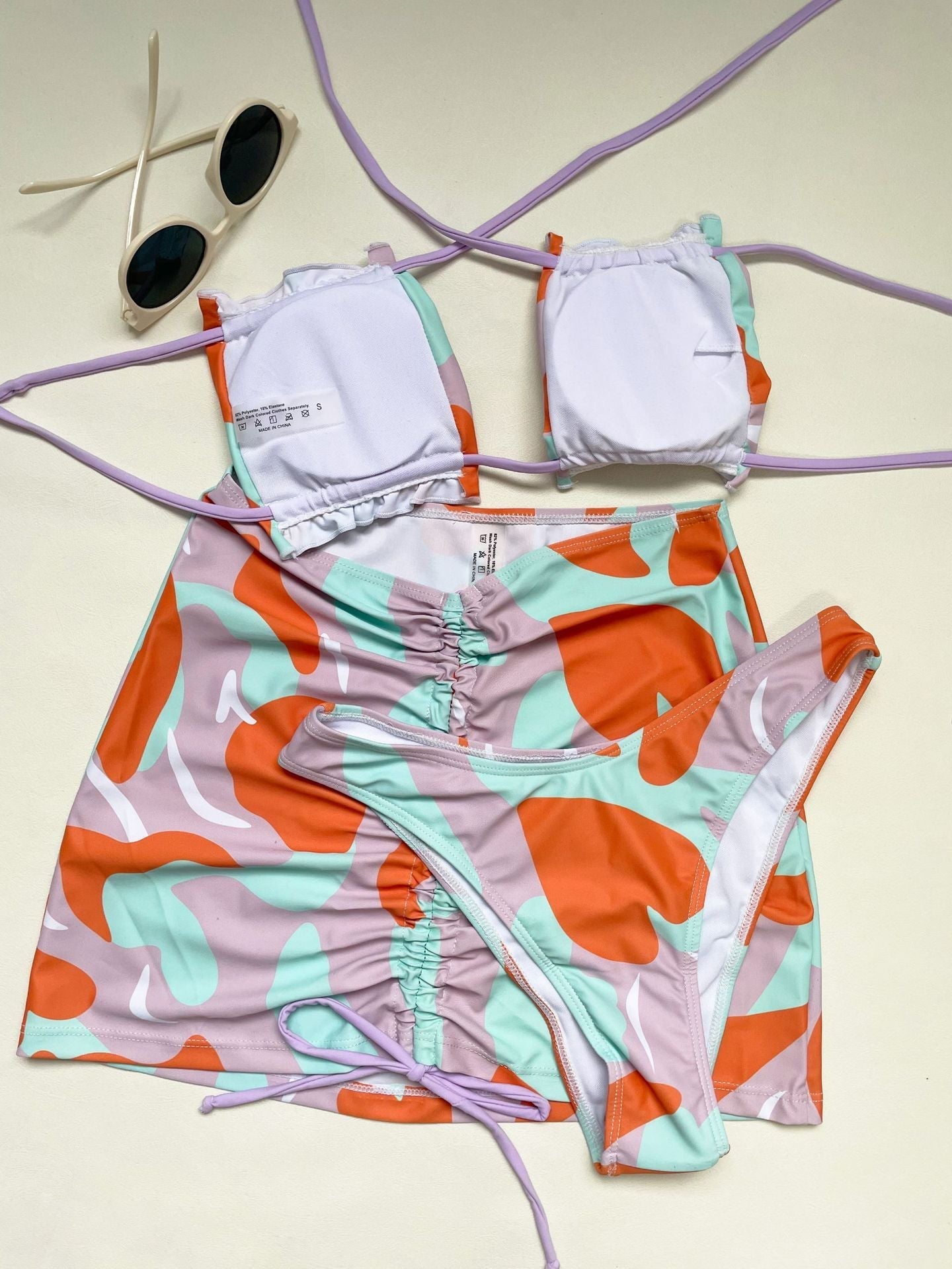 3PCS Multicolor Sexy String Backless Swimwear