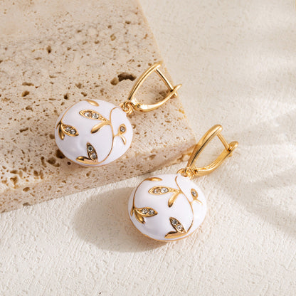 Geometric Alloy Drop Earrings Stylish Casual Vintage Jewelry