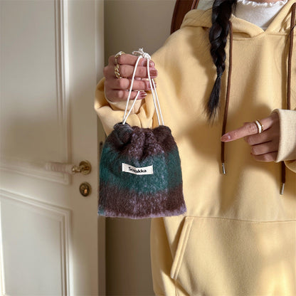 Cosbai - Woolen Cosmetic Storage Drawstring Bag