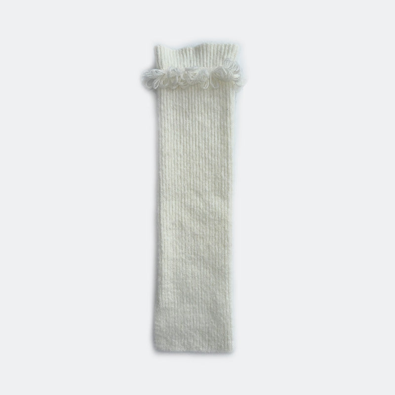Warm Wool Blend Knit Leg Warmers for Women