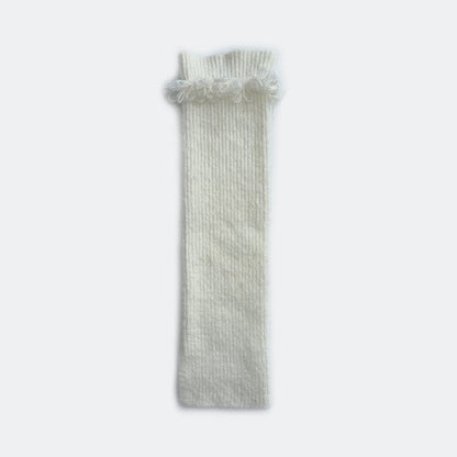 Warm Wool Blend Knit Leg Warmers for Women