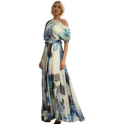 Bohemian Floral Maxi Dress With Tie Straps