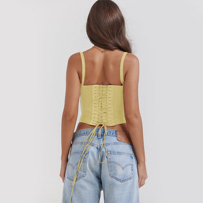 Lace String Sexy Sleeveless Spaghetti Top