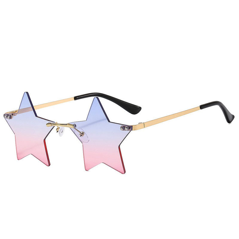 Fashionable Frameworkless Star-Shaped Sunglasses Punk Style