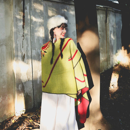 Ethnic And Ancient Style Warm Shawl Travel And Holiday Scarf