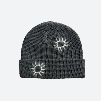 Handmade Embroidered Sunflower Wool Knit Beanie Cap