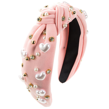 Trendy Heart Shaped Pearl Headband for Women