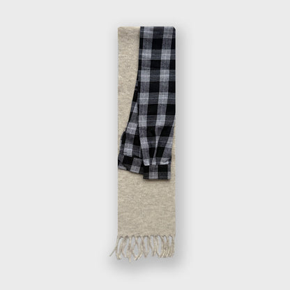 Geometric Pattern Knit Scarf Women's Wool Blend Winter Wrap