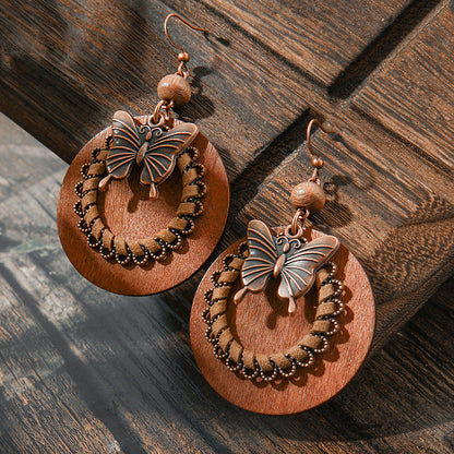 Brown Butterfly Earrings Bohemian Style Minimalist Design