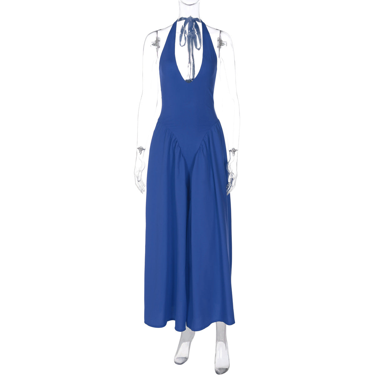 Deep V Lace Hollow-Out Maxi Dress Elegant Casual Dress