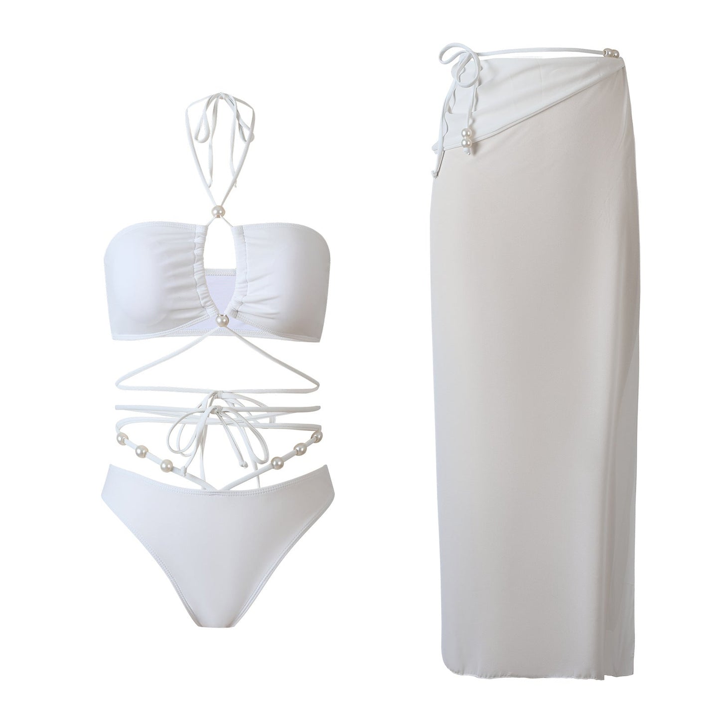 Sexy String Halter Bikini Swimwear with Cover