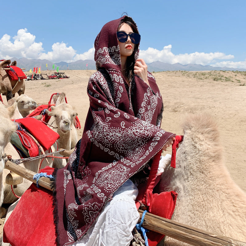 The New Dual-Purpose Tibetan  And National Style  Scarf In Autumn And Winter.