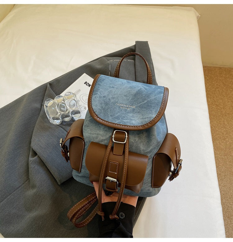 Retro Casual Backpack For Women Stylish Drawstring Travel Bag