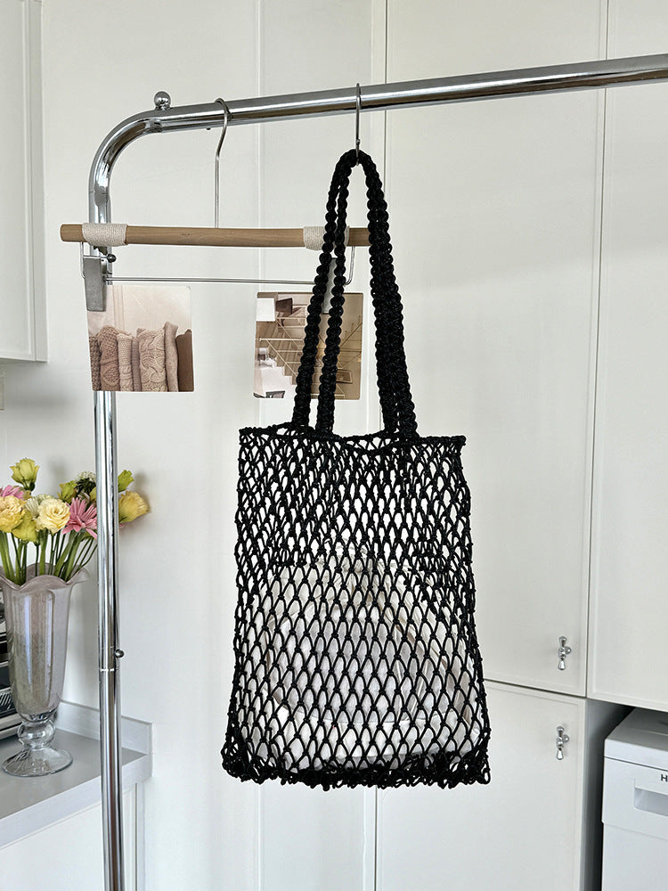 Trendy Woven Tote Bag Stylish Casual Vacation Handbag
