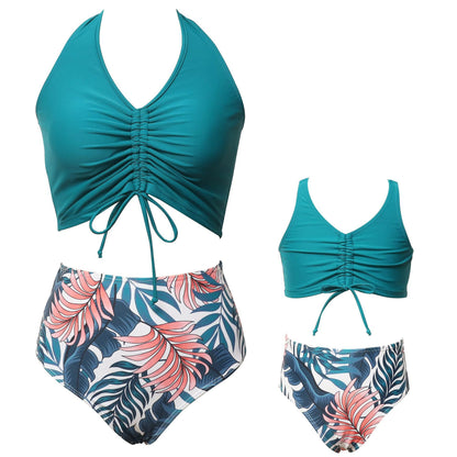 Kids Family Bikini Swimsuits Stylish Printed Swimwear