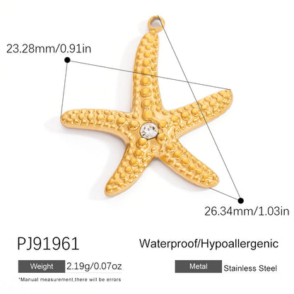 Stainless Steel Ocean-Themed DIY Flower Pendant Jewelry