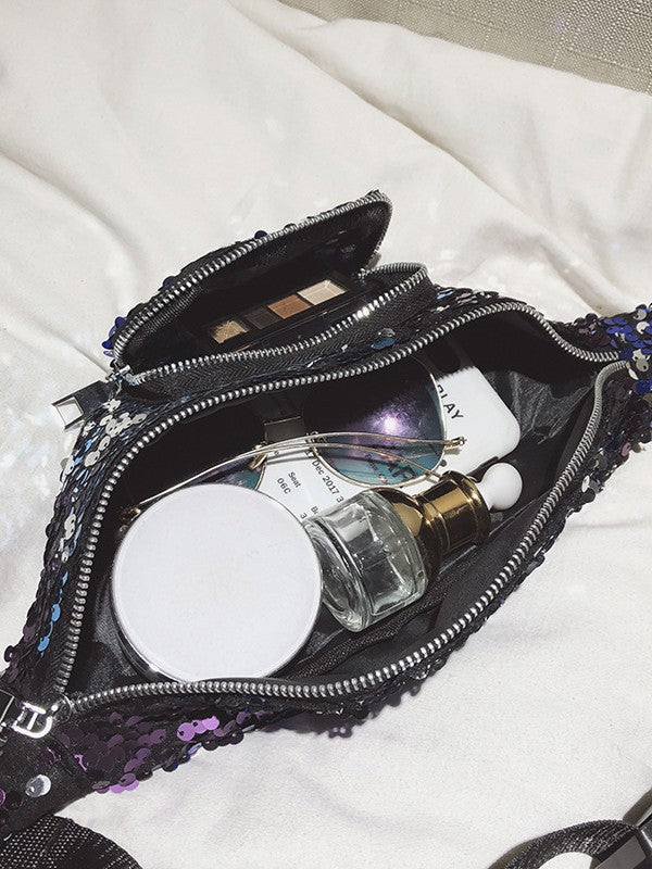 Trendy Women's Sequin Crossbody Chest Bag